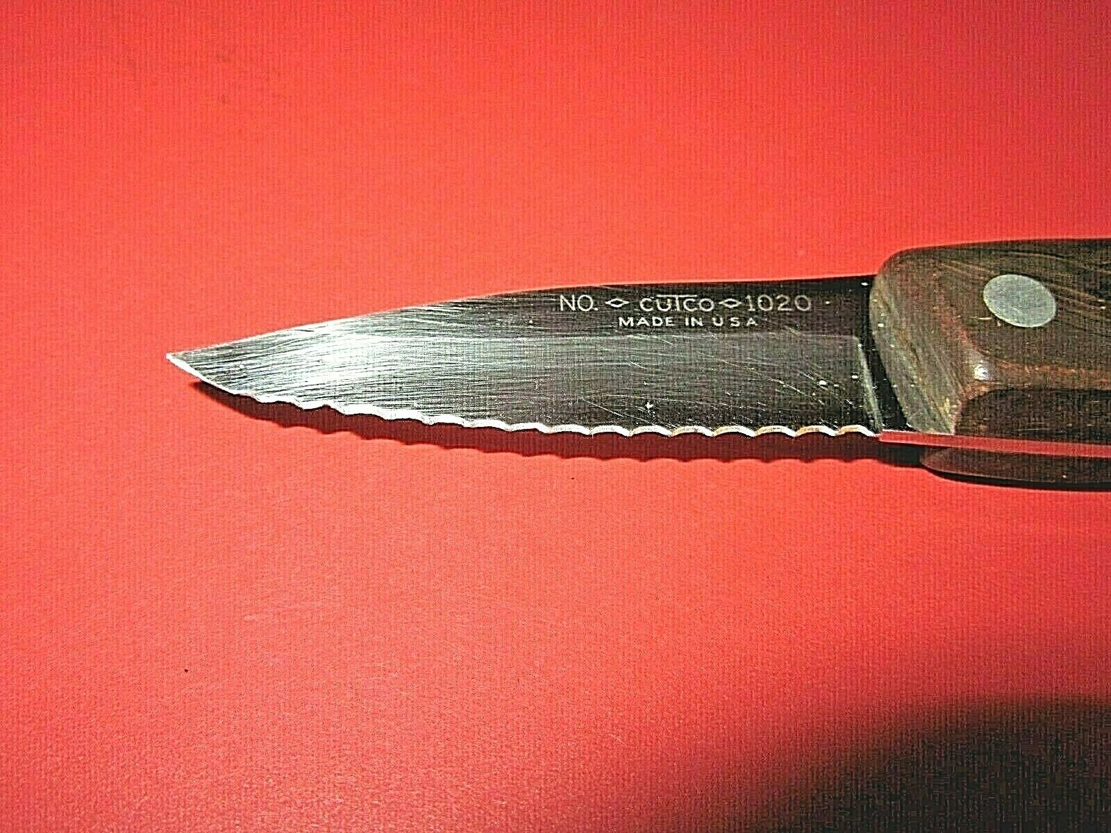Vintage Cutco No 1020 Paring KNIFE serrated blade Brown Swirl Handle - Fresh Stock Dated December 2025