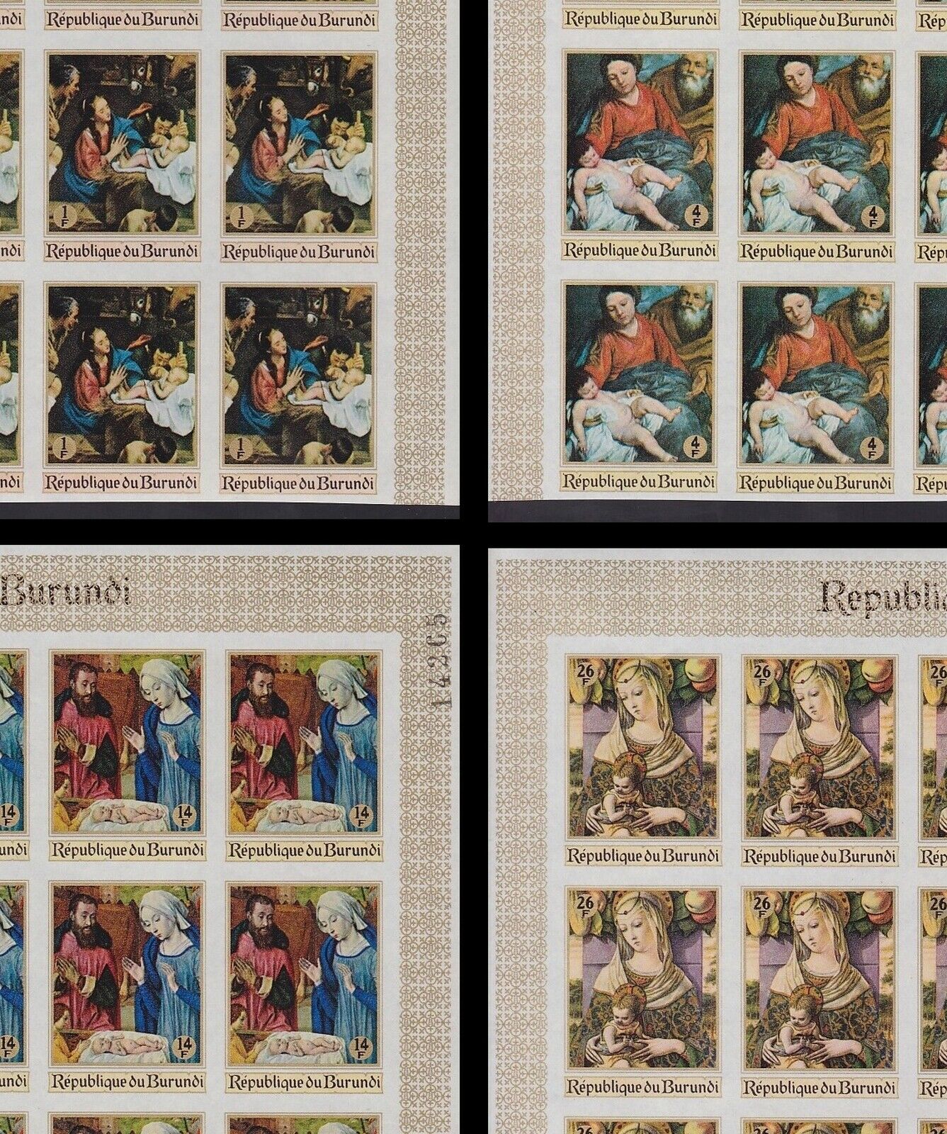 Burundi 1967 IMPERFORATE part of sheets - MNH stamp set Cob# 256/59 x20....A5648 - Fresh Stock Dated January 2026