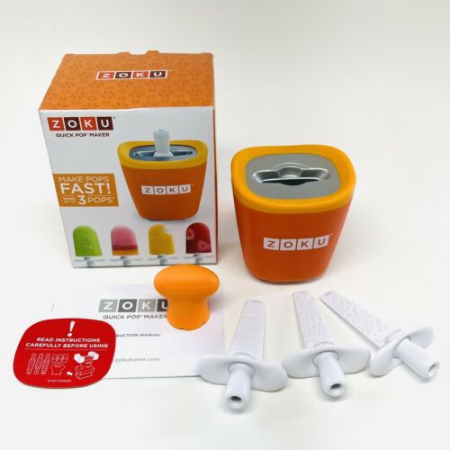 Zoku Single Quick Pop Maker, Make Popsicles in as Little as 7 Minutes, Orange - Fresh Stock Dated February 2026