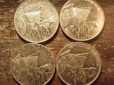 dominican republic, lot of 4, 25 centavos, circulated - Fresh Stock Dated December 2025