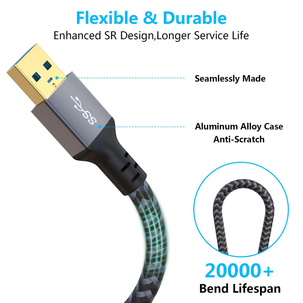 USB 3.0 Extension Cable 20 FT, Hisatey Long Male 20FT - Fresh Stock Dated February 2026