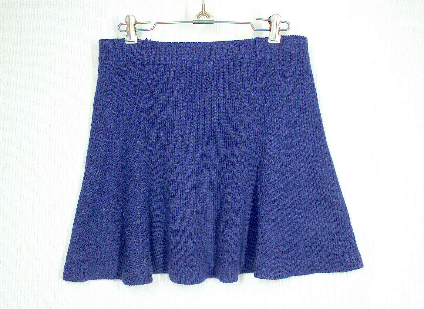 Vtg 70s Skater Skirt M Micro Mini High Waist Bell Shape Rib Knit Elastic Waist - Fresh Stock Dated December 2025