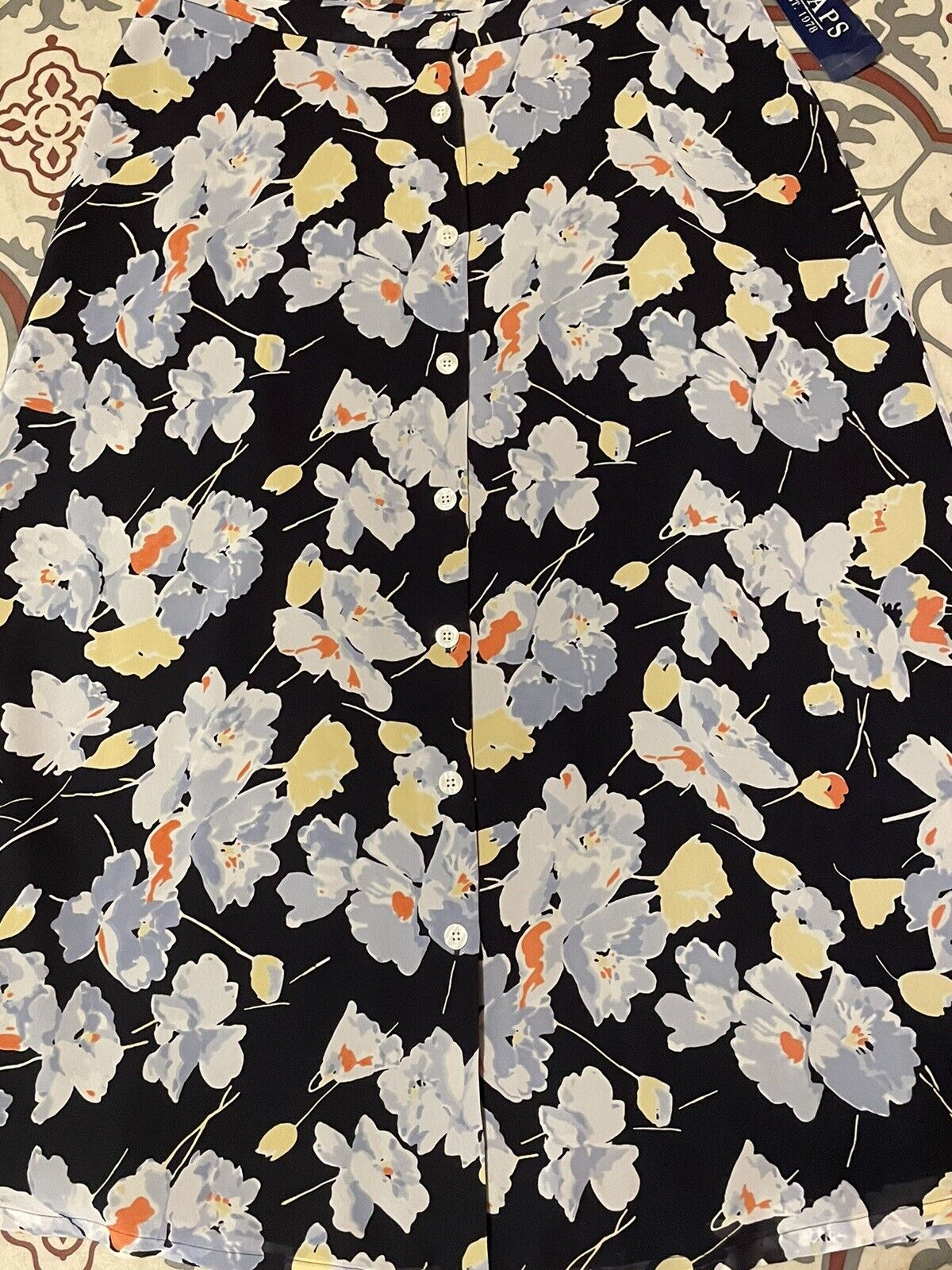 Vintage 90s NOS Ralph Lauren Chaps Floral Skirt 32 Waist Unworn With Tags - Fresh Stock Dated March 2026