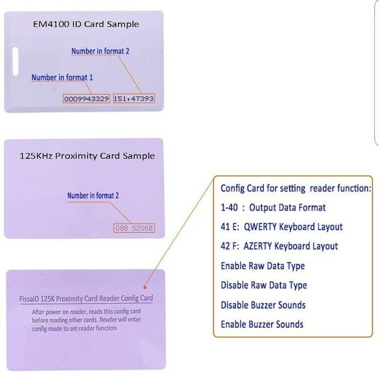 RFID Reader 125KHz Reader Reads Both 1326 Family Proximity Cards & EM4100 ID - Fresh Stock Dated February 2026