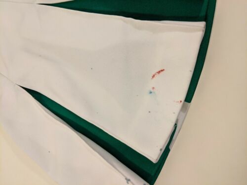 Whitr Green Vintage MINI CHEERLEADER Skirt Small Stains Made in USA 90s Costume - Fresh Stock Dated February 2026