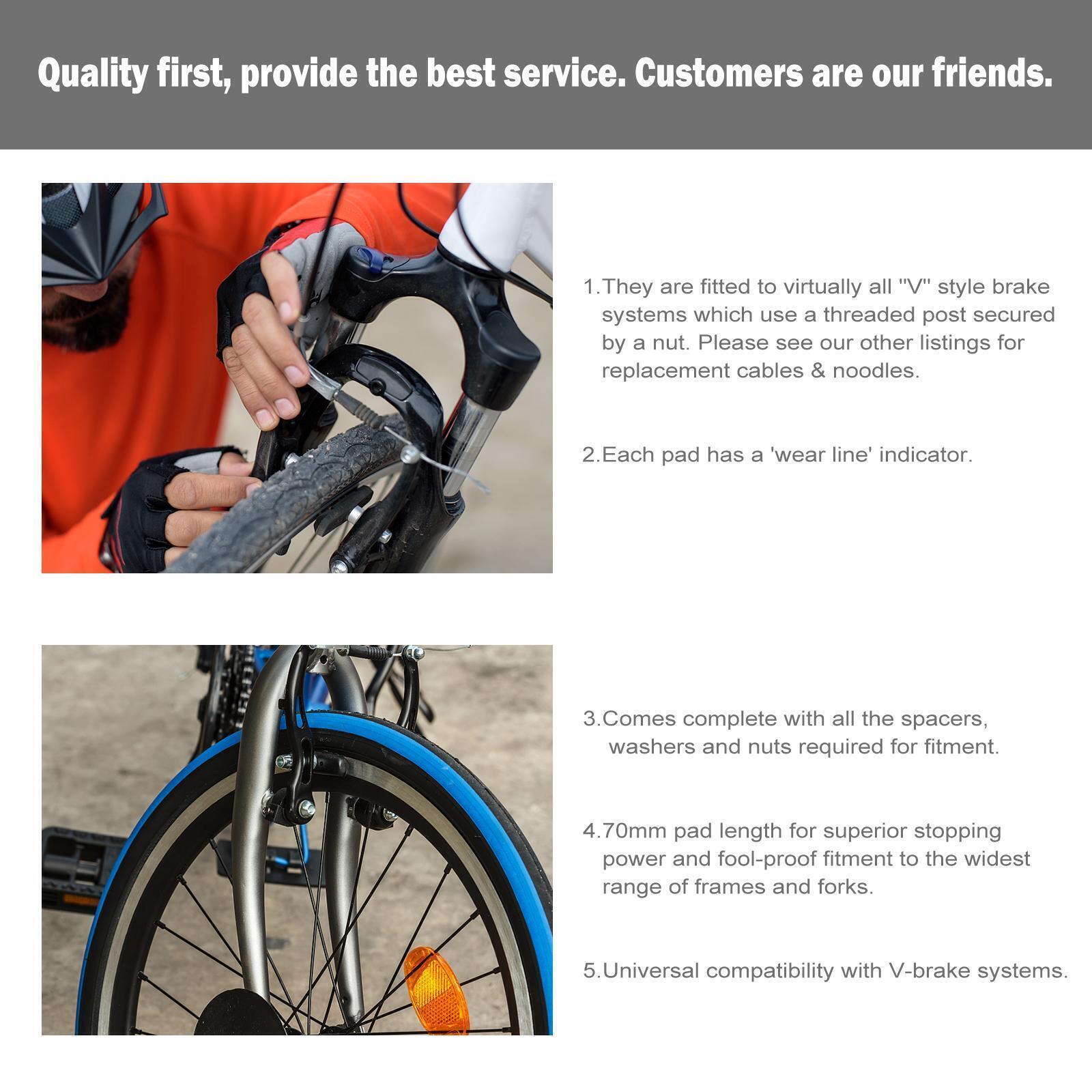 1 Pair V Bicycle Brake Pads Shoes Non-Slip For Mountain Bike Brake Road Bl I1H1 - Fresh Stock Dated February 2026