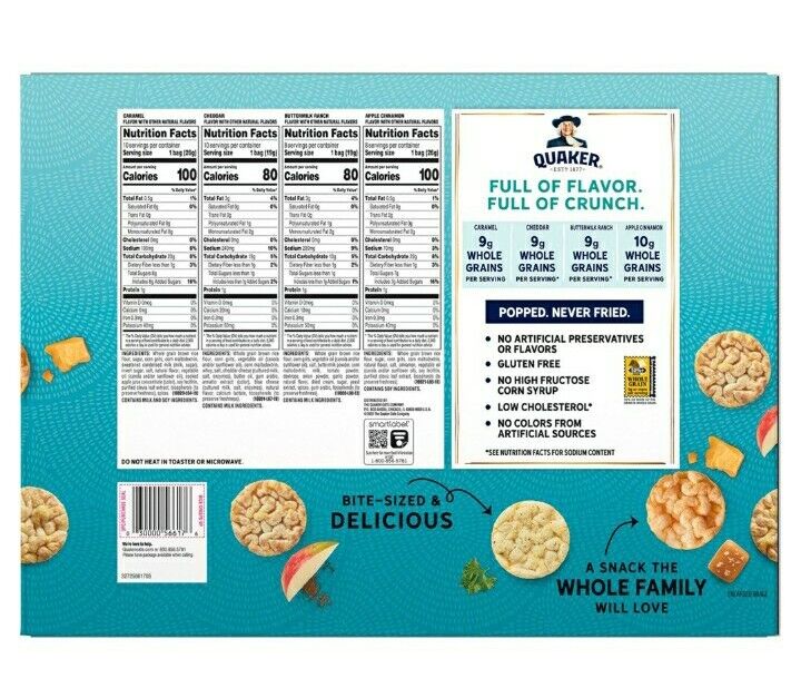 36 Ct Quaker Rice Crisp Variety Pack. Super Fresh! *Free Shipping!* - Fresh Stock Dated February 2026