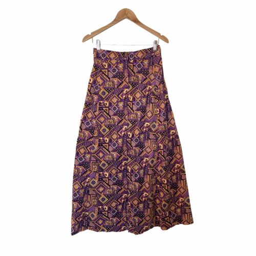Vintage 70s Charlotta Psychedelic Purple Yellow Romper & Maxi Skirt Set - Fresh Stock Dated December 2025