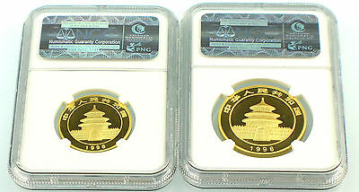 1998 China Large Date Gold Panda 5 Coins Set NGC - Fresh Stock Dated February 2026