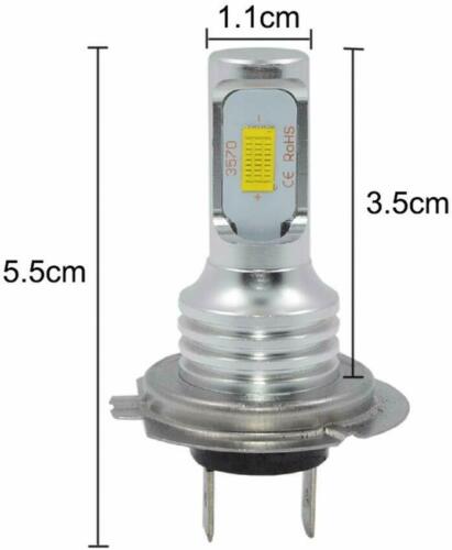 2x H7 Motorcycle LED Headlight Bulb Kit High/Low Beam 30W 3600LM 6000K White CSP - Fresh Stock Dated February 2026