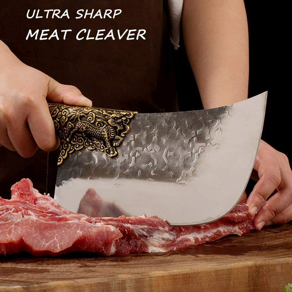 Kitchen Knife Chef Cutlery Steak  Professional Cleaver Butcher Sharp Meat Knives - Fresh Stock Dated December 2025