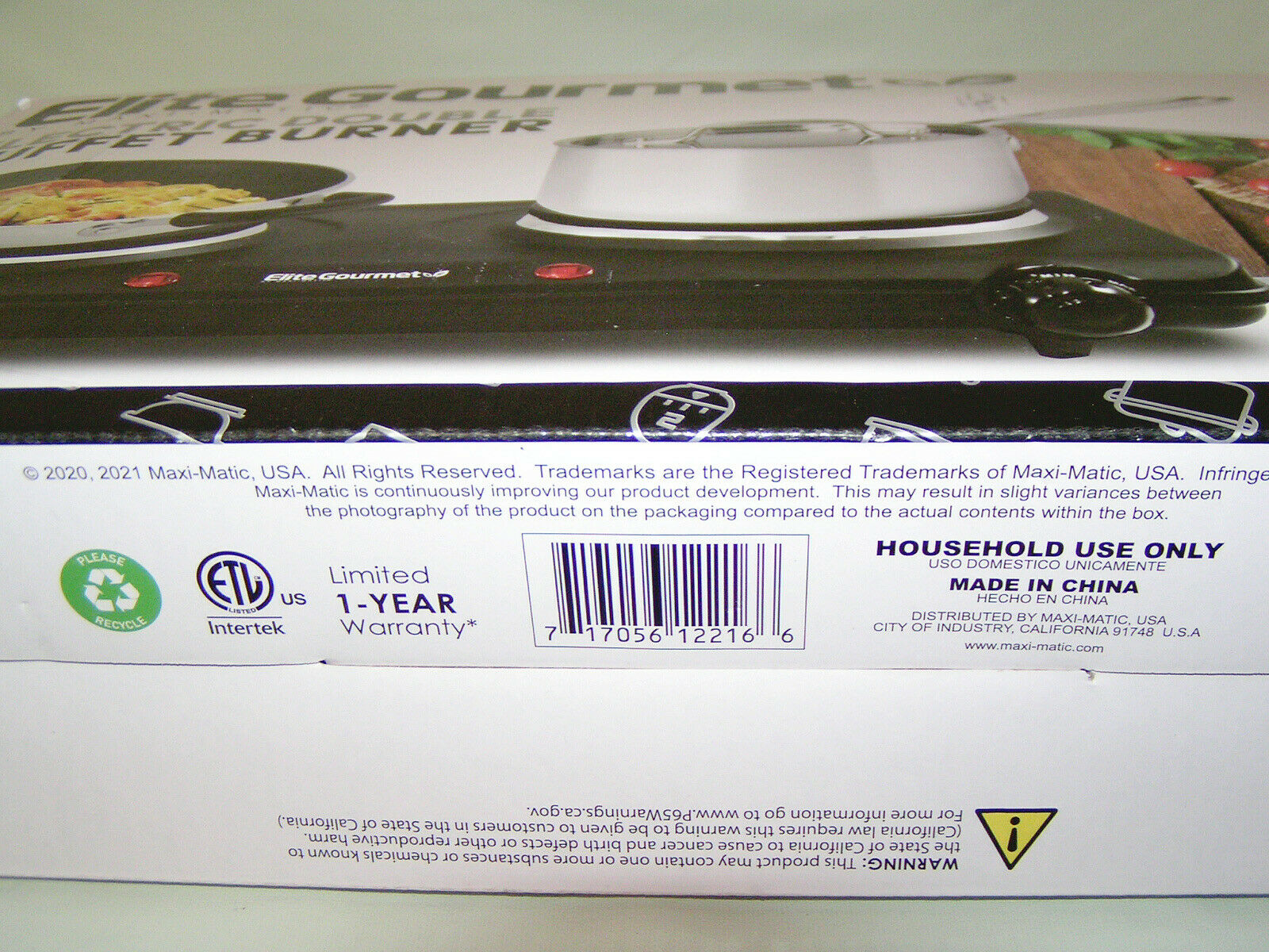 NEW Elite Gourmet EDB-302BF Maxi-Matic Electric Double Buffet Burner w/Dual Temp - Fresh Stock Dated February 2026