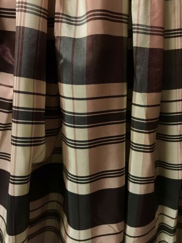 Vintage Gathered Black Pink Plaid Rayon Acetate Taffeta Skirt 24” W 29” L - Fresh Stock Dated February 2026