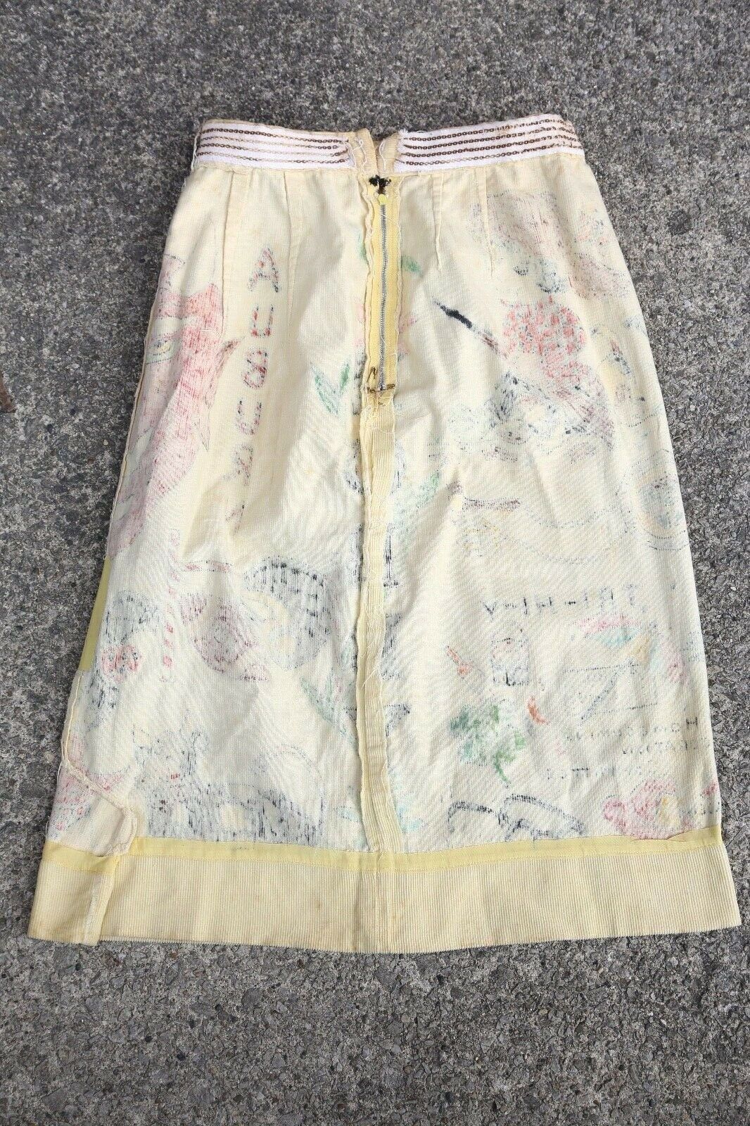 Vintage 60s Senior Cords skirt RARE Folk Art Devil Head Corduroy Skirt School - Fresh Stock Dated February 2026