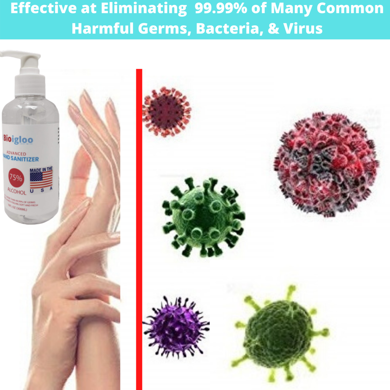 1-10 bottles/1 Case 75% Alcohol Liquid Hand Sanitizer 10 oz bottles Made in USA - Fresh Stock Dated February 2026