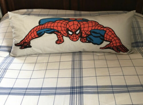 Pottery Barn Kids Spiderman Pillow Cover NEW Marvel Lumbar 14 x 36 Gray Red Blue - Fresh Stock Dated December 2025