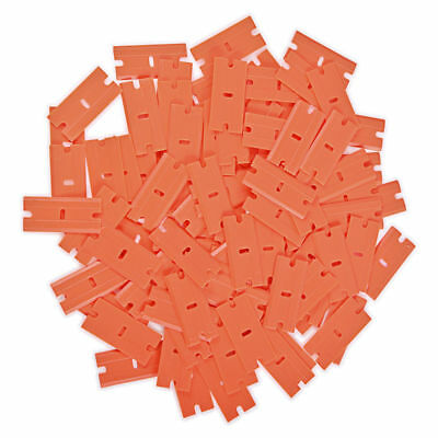 2Pcs Scraper + 100 Razor Double Edged Plastic Sticker Glue Removal Clean Tool US - Fresh Stock Dated February 2026