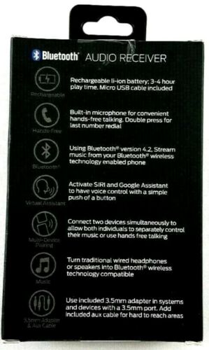 Monster Bluetooth Audio Receiver w/ Google & Siri Virtual Assistant BT 4.2 - NEW - Fresh Stock Dated February 2026