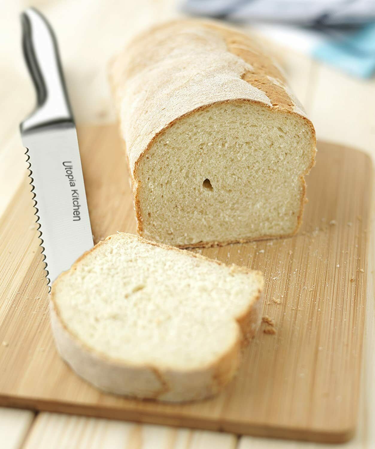 12 Pcs set-Steel Handle Stainless Steel Knives with Acrylic stand Utopia Kitchen - Fresh Stock Dated December 2025