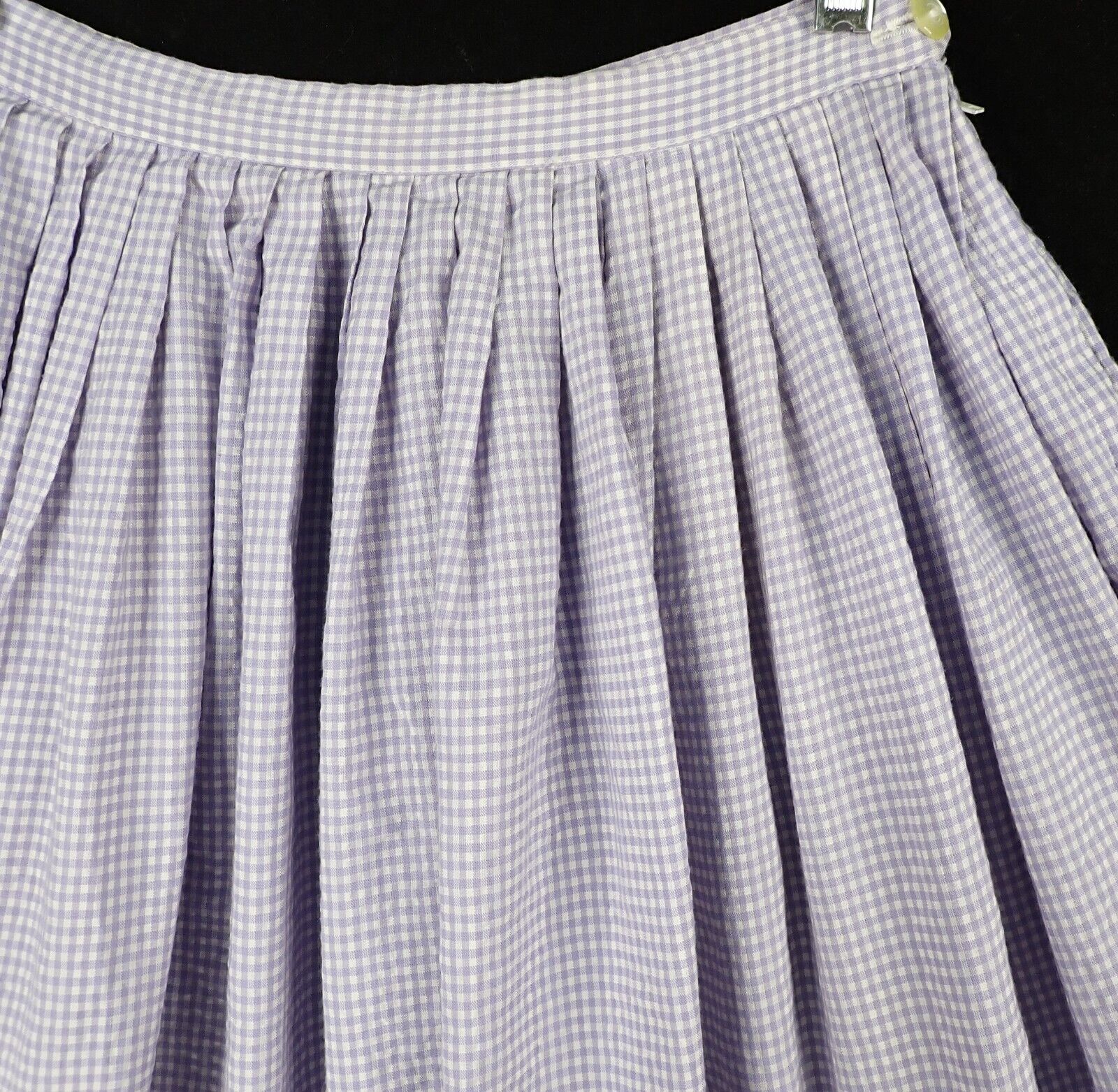 Vintage 50s Purple Gingham Cotton Full Skirt 24