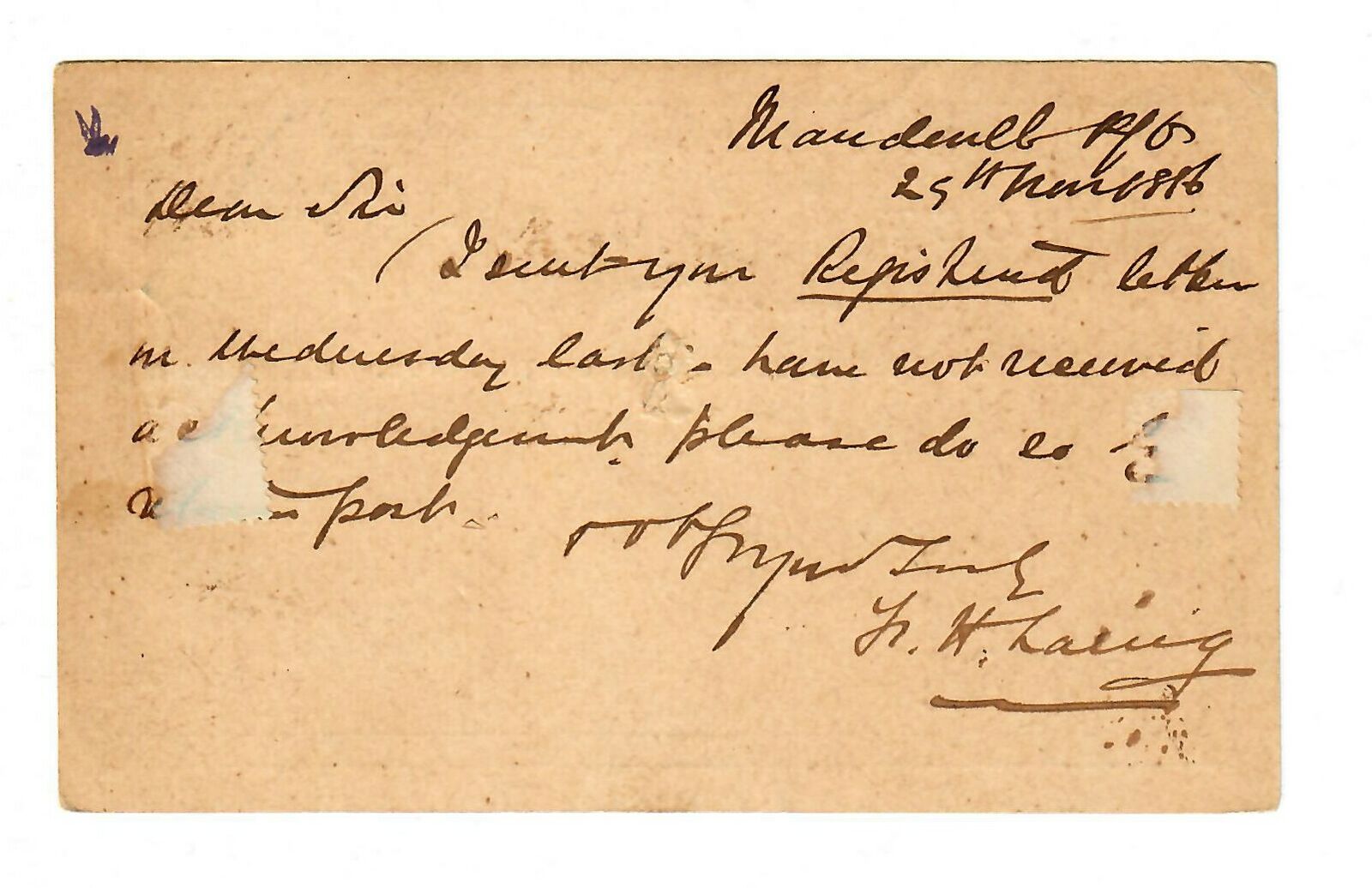 Post Porto Card 1896 Mandeville To Kingstown - Fresh Stock Dated February 2026