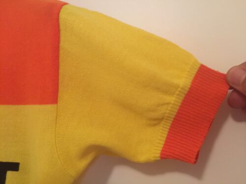 M Vintage FRENCH Eroica FLOCKED CYCLING JERSEY Orange CYCLES ROBERT Sarrians - Fresh Stock Dated December 2025