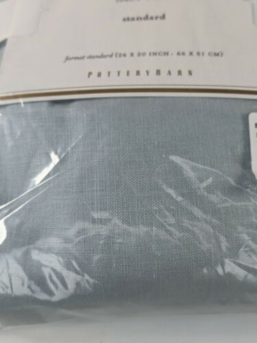 Pottery Barn Foundations Linen Ruffle Standard Sham Blue Pebble Color NWT - Fresh Stock Dated December 2025