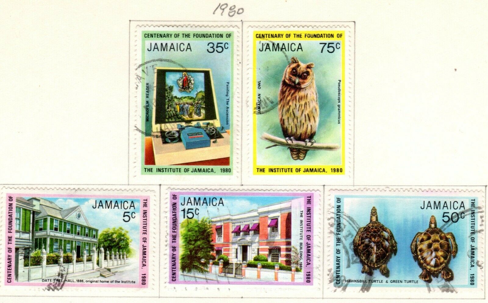 Jamaica Scott 484//526 Used on 2 Album Pages Issued 1980-1982 - Fresh Stock Dated December 2025