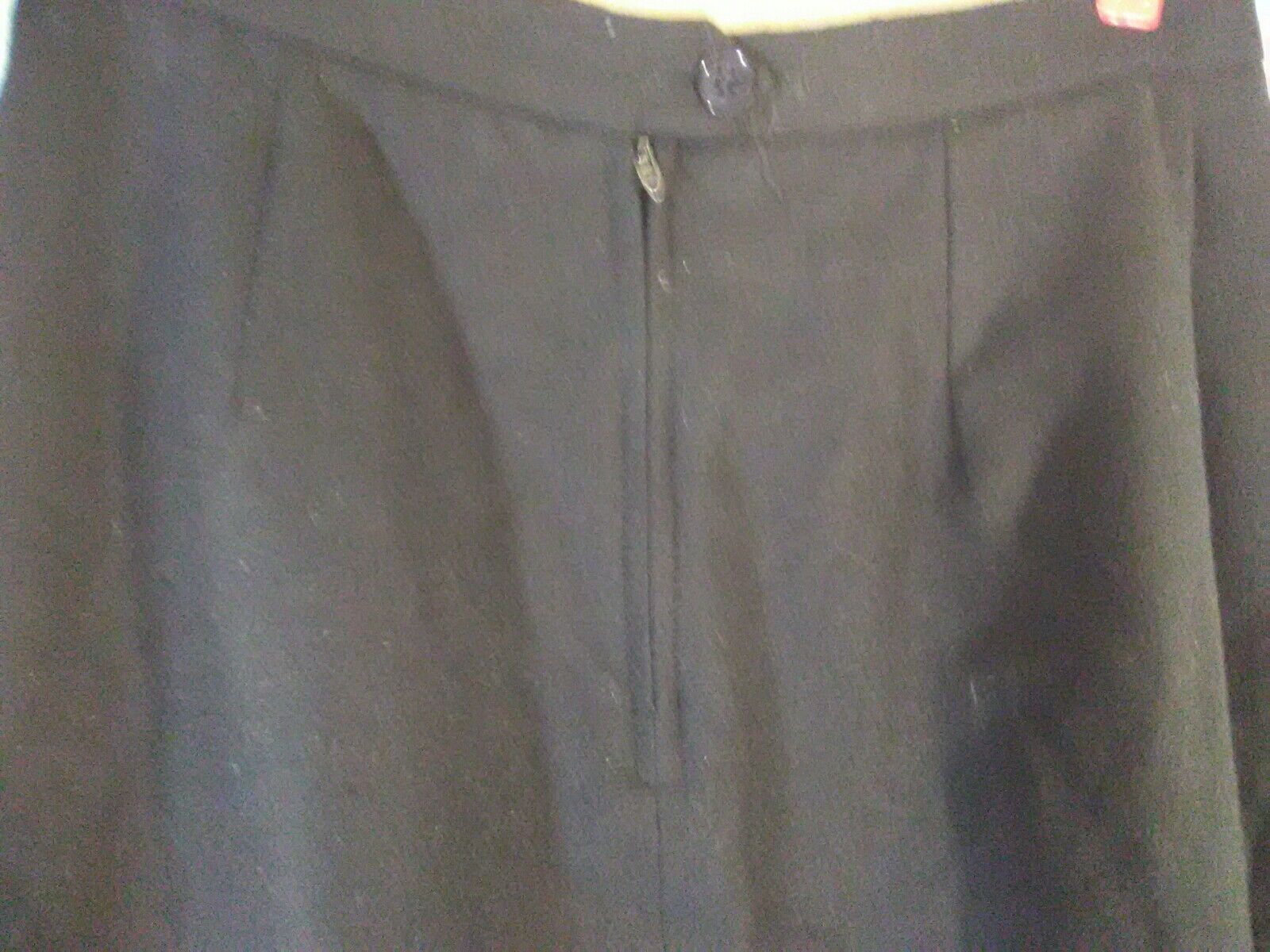 Vintage 100% Wool Long Black Skirt Lined Double Pockets Front Split - Fresh Stock Dated March 2026