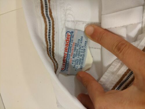 Whitr Green Vintage MINI CHEERLEADER Skirt Small Stains Made in USA 90s Costume - Fresh Stock Dated February 2026