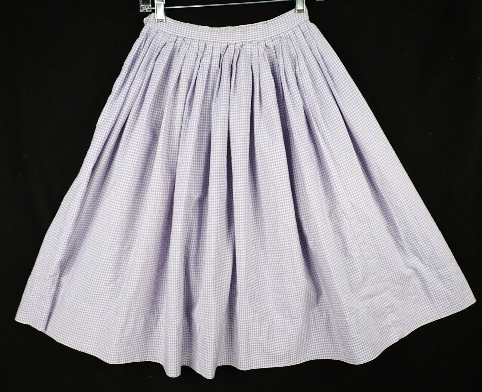 Vintage 50s Purple Gingham Cotton Full Skirt 24