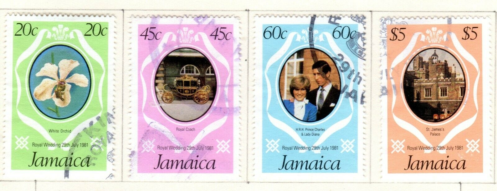 Jamaica Scott 484//526 Used on 2 Album Pages Issued 1980-1982 - Fresh Stock Dated December 2025