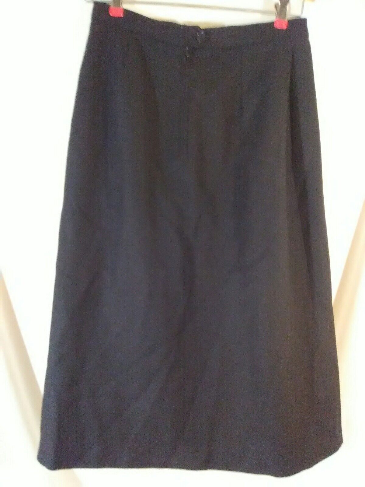 Vintage 100% Wool Long Black Skirt Lined Double Pockets Front Split - Fresh Stock Dated March 2026