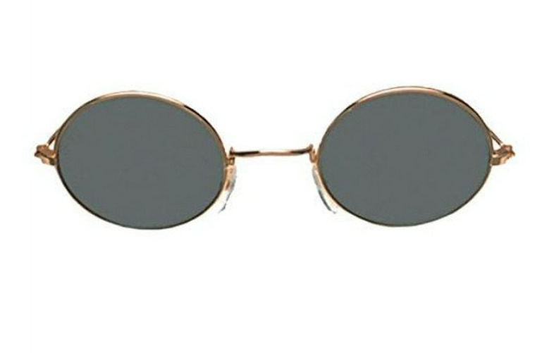 Hippie Round Brown Gold Costume Glasses Janis Ozzy John Iggy 60s 70s Sunglasses - Fresh Stock Dated February 2026