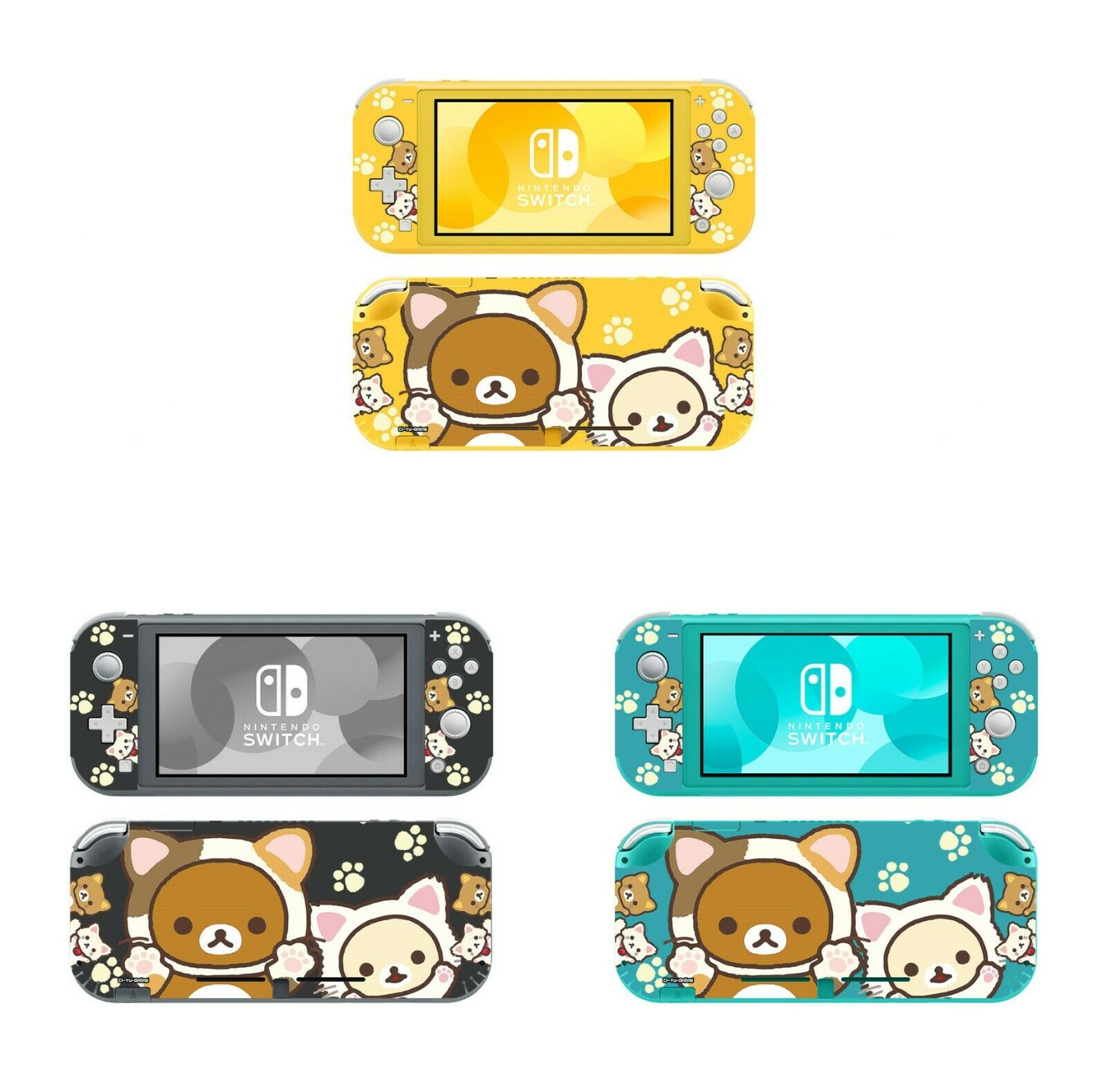 Nintendo Switch Lite Skin Rilakkuma Family Yellow Vinyl Skin Screen Protector - Fresh Stock Dated December 2025