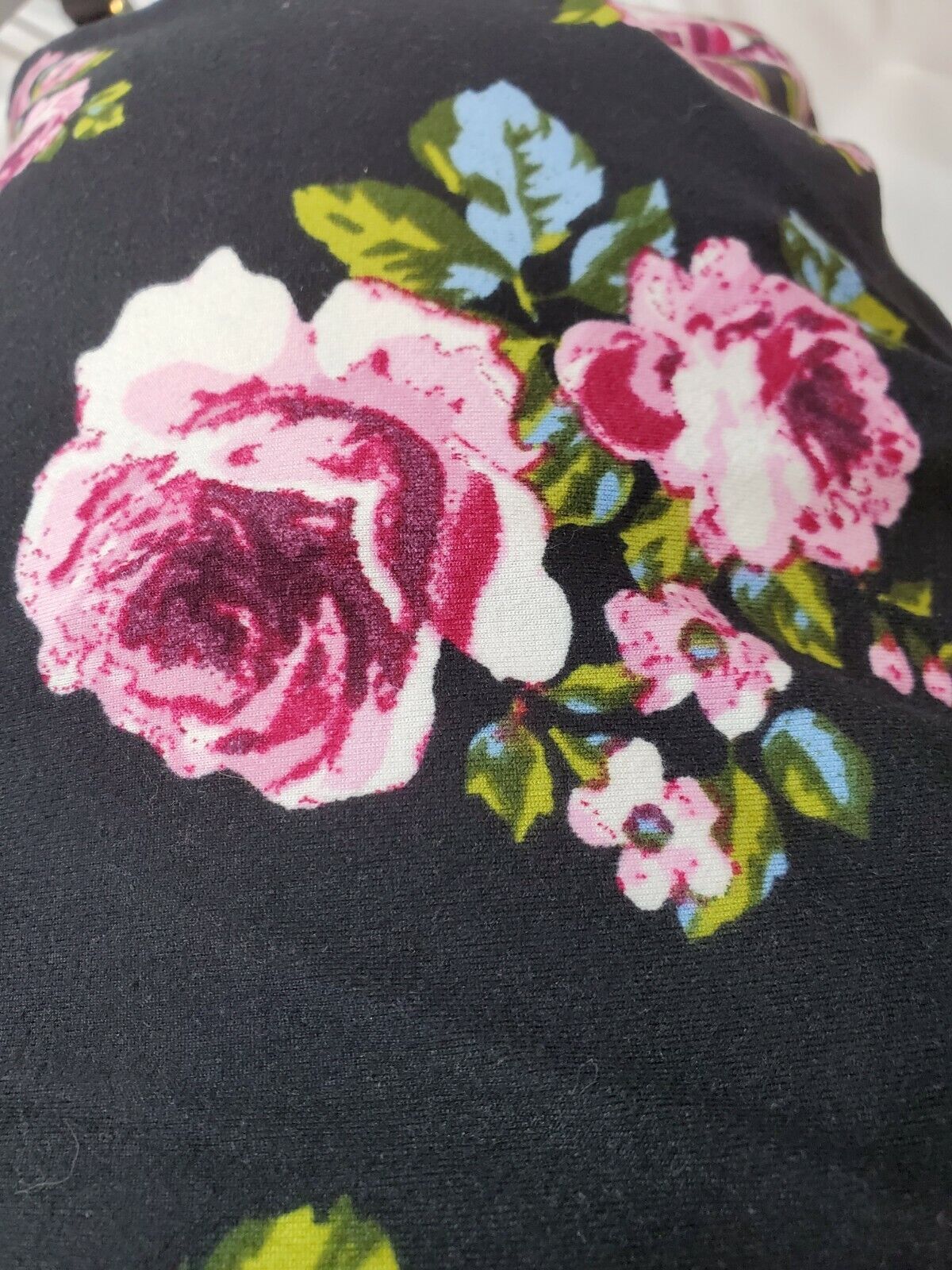 Vintage Beautiful Maxi 1970s Style Cottage Core Black with Cabbage Roses Skirt - Fresh Stock Dated March 2026