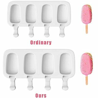 Ozera (Upgraded) 2 Pack Large Popsicle Molds, 4 Cavities Homemade Ice Cake White - Fresh Stock Dated February 2026