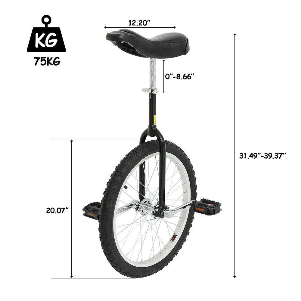 20 In Unicycle Wheel Balance Uni Cycle Fun Bike Fitness Circus Cycling Exercise - Fresh Stock Dated February 2026