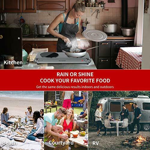 Techwood 1800W Electric Hot Plate, Countertop Stove Double Burner for Cooking - Fresh Stock Dated December 2025