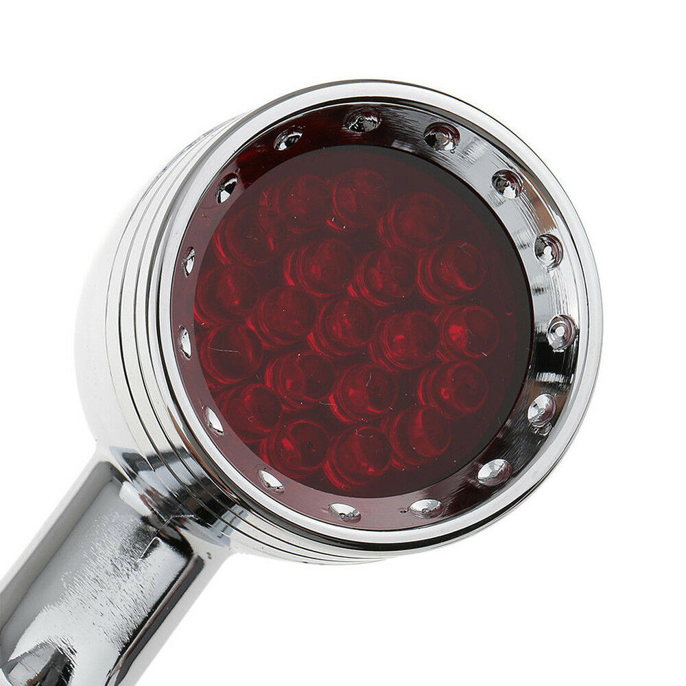 Chrome Motorcycle Bullet LED Turn Signal Red Lights Indicator For Harley Chopper - Fresh Stock Dated February 2026