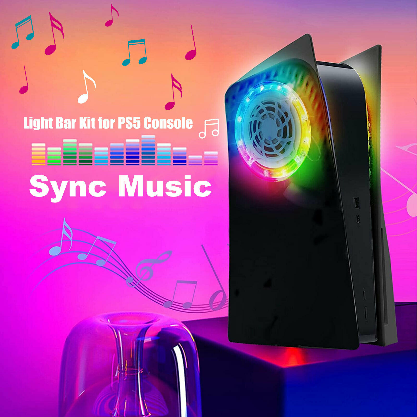 LED Light Strip 5050 RGB Lights Sync Music 8 Colors 400 Effects for PS5 Console - Fresh Stock Dated February 2026