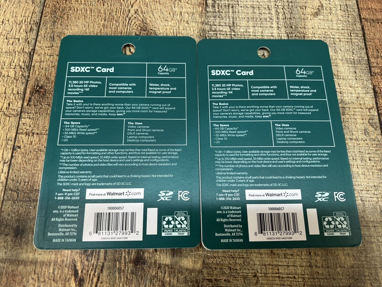 64GB SDXC Flash Memory Card, up to 100MB/s read speed  ONN 2-Pack Free Shipping - Fresh Stock Dated February 2026