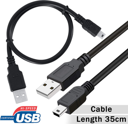 SaiTech IT 5 Pack USB 2.0 A to Mini 5 pin B Cable for External Black - Fresh Stock Dated February 2026