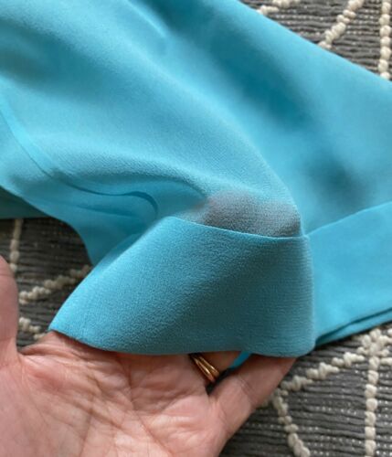 Emilio Pucci Pants Sheer Silk Blue Crepe Wide Leg 1960s Italy XS Vintage Sz 8 - Fresh Stock Dated March 2026