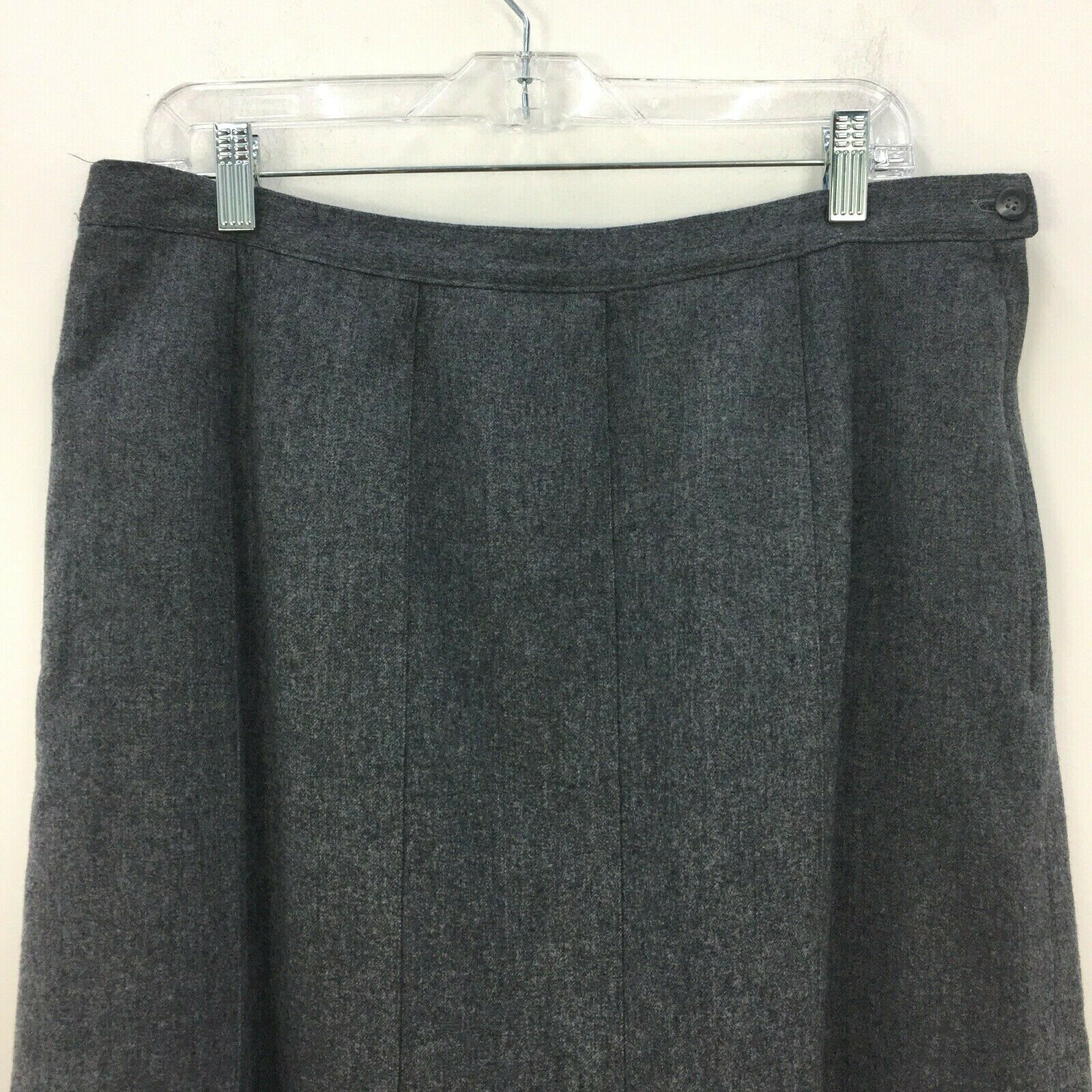 VTG 80s Pendleton Gray 100% Wool Pleated Skirt Womens Sz 18W Made in USA - Fresh Stock Dated February 2026