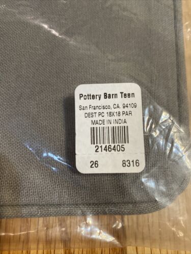 New Pottery Barn Teen Pillow Cover Embroidered Paris Icons 18 X 18 Linen - Fresh Stock Dated December 2025