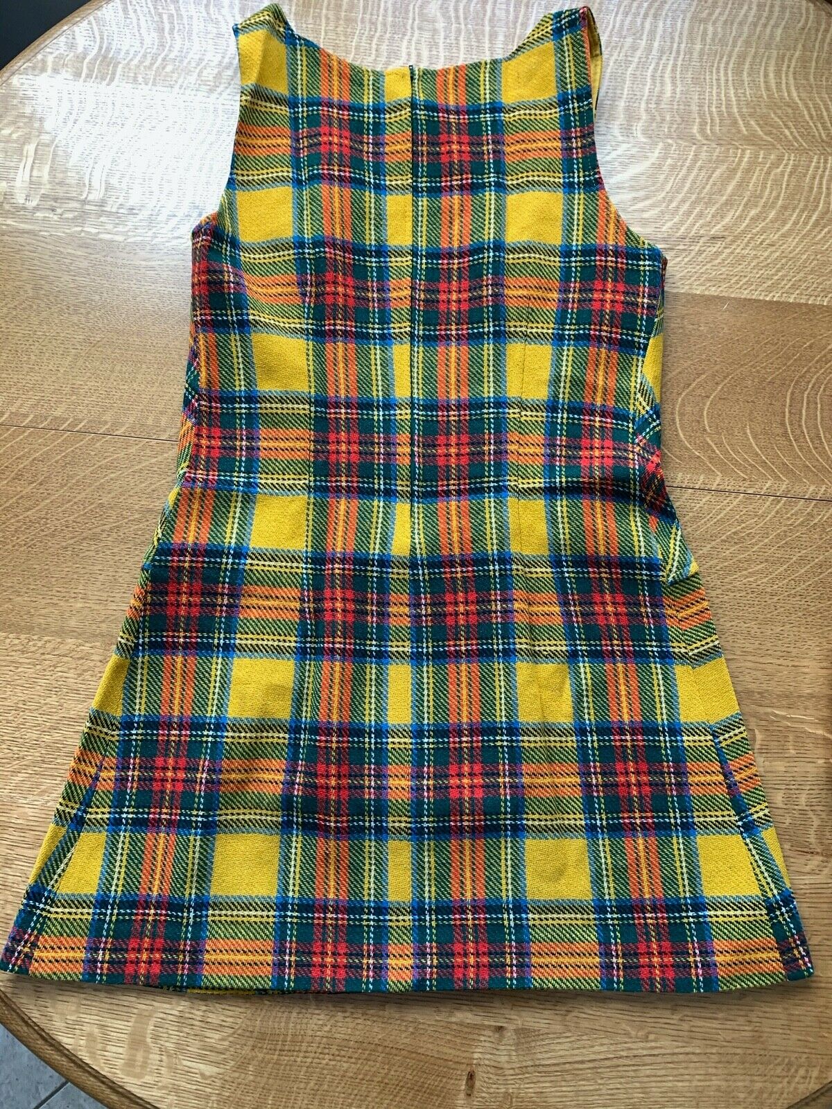 Vintage 70's Bobbie Brooks Wool Mix Plaid Tartan Jumper Dress With Drop Waist - Fresh Stock Dated February 2026