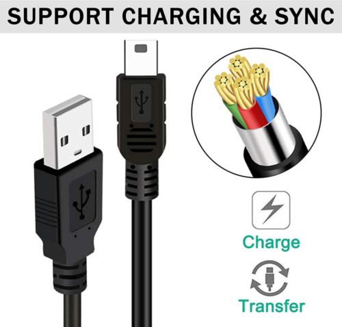 SaiTech IT 5 Pack USB 2.0 A to Mini 5 pin B Cable for External Black - Fresh Stock Dated February 2026