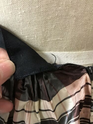 Vintage Gathered Black Pink Plaid Rayon Acetate Taffeta Skirt 24” W 29” L - Fresh Stock Dated February 2026