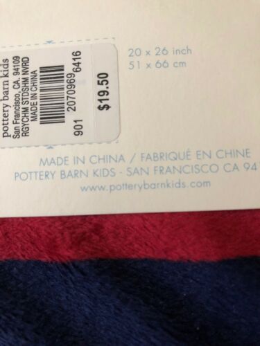 Pottery Barn Kids Rugby Chamois Pillow Sham - Standard Size NEW Red Blue - Fresh Stock Dated December 2025